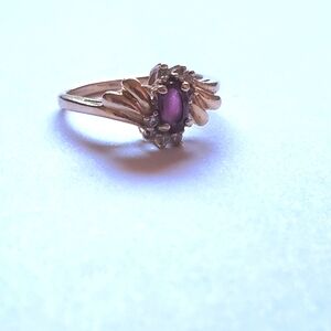 14k Natural Ruby And Diamond Ring Size 6.25